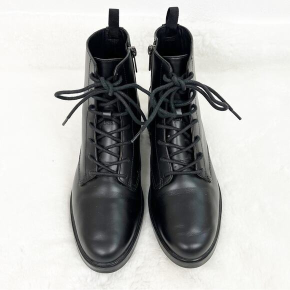 Everlane Women’s The Modern Utility Black Leather Lace Up Ankle Moto Boots 9 - Picture 3 of 15
